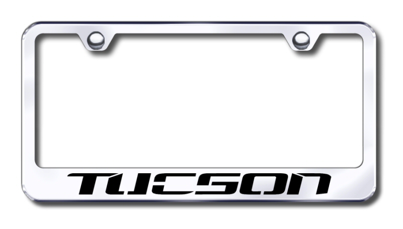 Hyundai Tucson Laser Etched Stainless Steel License Plate Frame - Finish:Brush