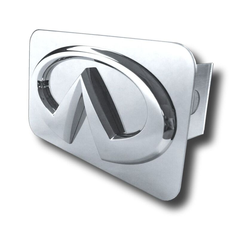 Infiniti Logo Stainless Steel Hitch Plug - Hitch Class and Finish:Rugged Black - Class III