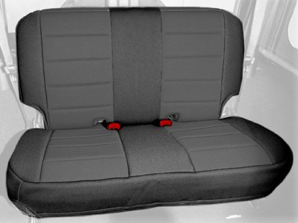 Jeep Wrangler JK 2-Door Rear Seat Cover (2007-2018) - Color:Black w/Gray Insert