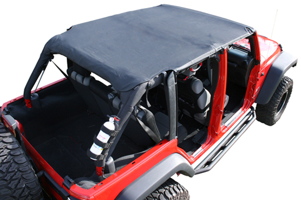 Jeep Wrangler (JK) 4-Door Soft Top Island Topper (2007-2010) - Color:Diamond Black