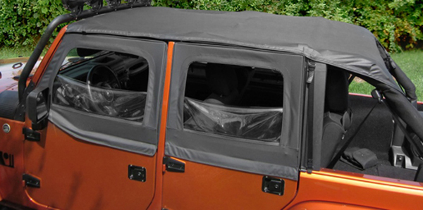 Jeep Wrangler (JK) 4-Door Soft Top Island Topper w/Pockets (2010-2018) - Color:Diamond Black