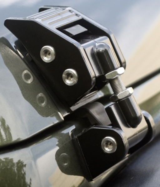 Jeep Wrangler (JK) Aluminum Hood Catch Set-Pair (2007-2018) - Color:Silver