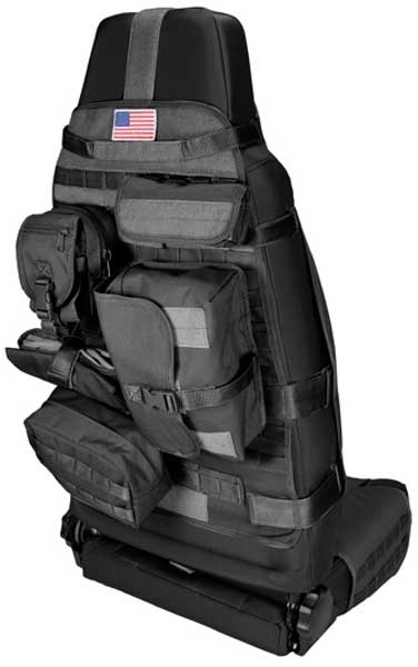 Jeep Wrangler Front Cargo Bucket Seat Cover (1987-2018) - Color:Black