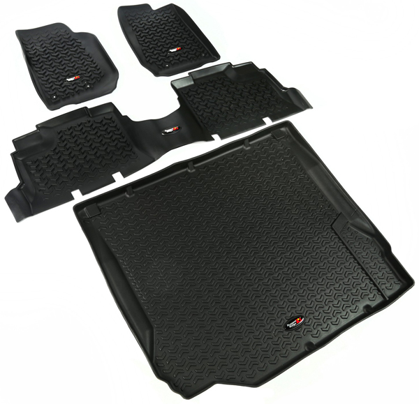 Jeep Wrangler (JK) 4 Door All Terrain Floor Liner & Cargo Liner Kit (2007-2018) - Color:2011-2016/Black