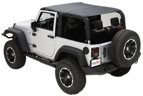 Jeep Wrangler (JK) 2-Door Soft Top Island Topper (2007-2010) - Color:Diamond Black