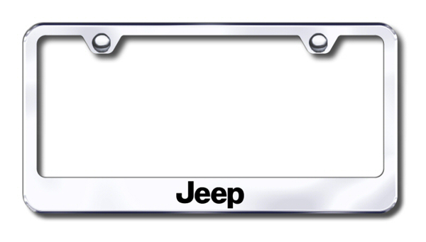 Jeep Laser Etched Stainless Steel License Plate Frame - Finish:Mirror