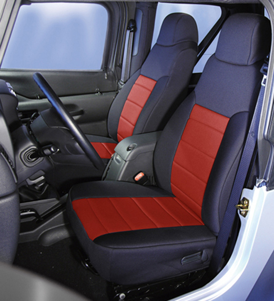 Jeep Wrangler Neoprene Front Seat Covers-Pair (2003-2006) - Color:Red