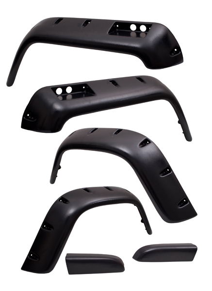 Jeep Wrangler All Terrain Pocket Style 6 Piece Fender Flare Kit (1987-2006) - Make of Jeep:Jeep Wrangler YJ