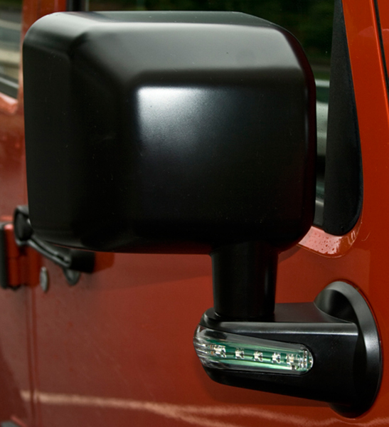 Jeep Wrangler JK Single Black Mirror W/LED Turn Signal Indicators (2007-2018) - Side:Passenger