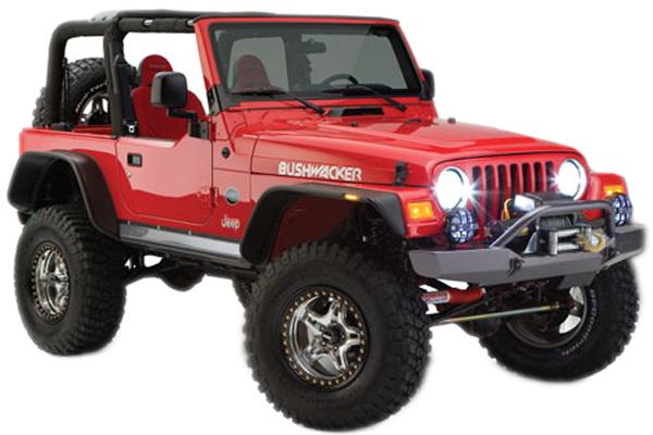 Jeep Wrangler/Unlimited Bushwacker Flat Style Fender Flare Kit (1997-2006)