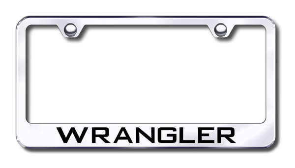 Jeep Wrangler Laser Etched Stainless Steel License Plate Frame - Finish:Mirror