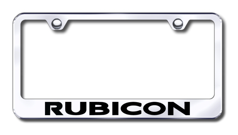 Jeep Wrangler Rubicon Laser Etched Stainless Steel License Plate Frame - Finish:Brush