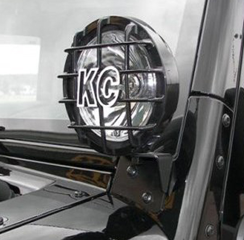 KC Hilites Jeep Wrangler JK Windshield Hinge Light Brackets-Pair (2007-2018)