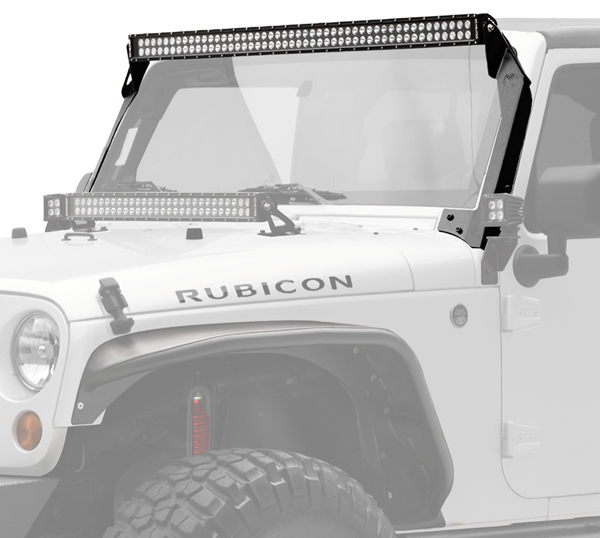 KC Hilites Jeep Wrangler 50" Overhead Mount LED Bar & Bracket Kit ('07-'17)