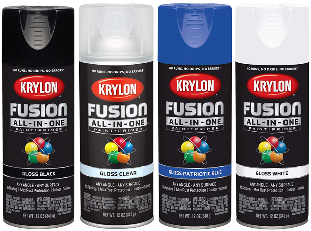 Krylon Fusion All-In-One Gloss Spray Paint (12 oz.) - Colors:Black