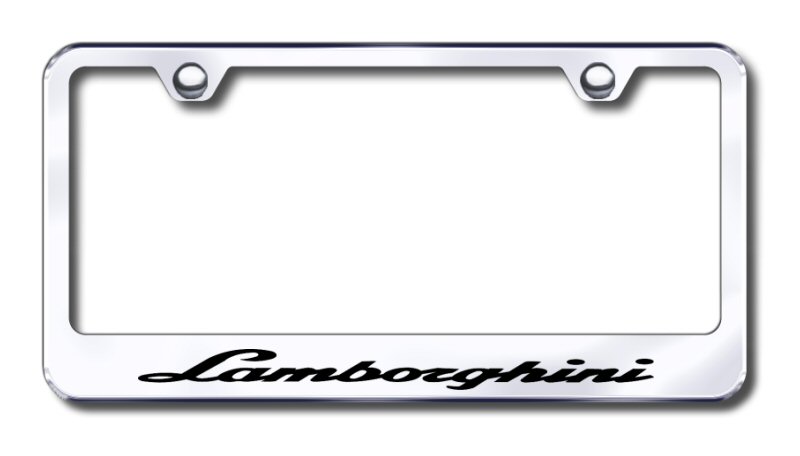Lamborghini Laser Etched Stainless Steel License Plate Frame - Finish:Brush