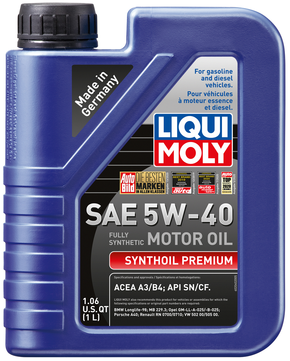 Liqui-Moly Synthoil Premium 5W-40 Motor Oil - Size:1 liter