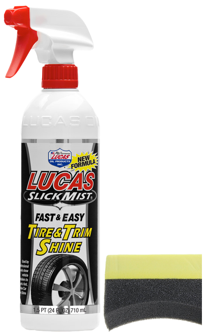 Lucas Slick Mist Tire & Trim Shine (24 oz.) & Applicator Pad Kit