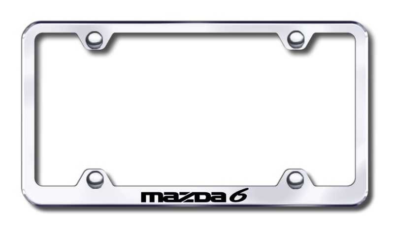 Mazda 6 Laser Etched Stainless Steel Wide License Plate Frame - Finish:Brush