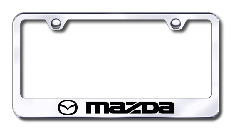 Mazda Laser Etched Stainless Steel License Plate Frame - Finish:Brush
