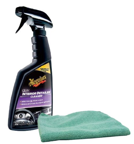 Meguiar's Quik Interior Detailer Spray (16 oz) & Microfiber Cloth Kit