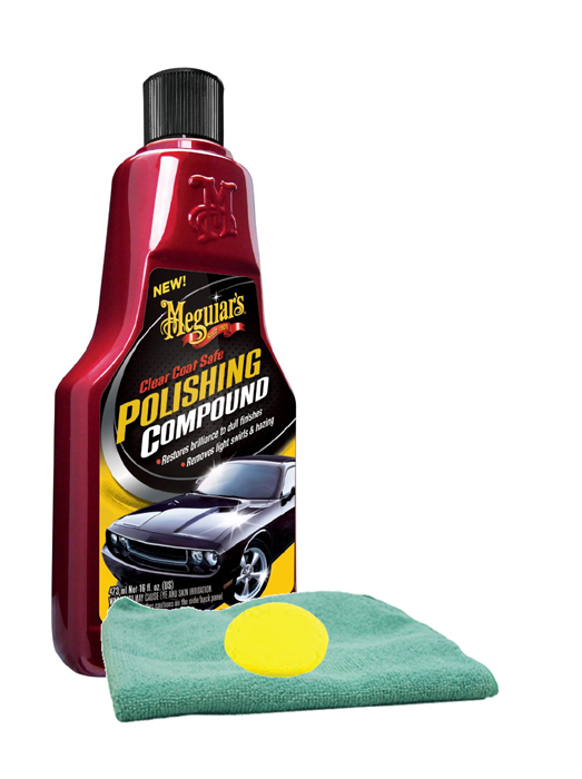 Meguiars Clear Coat Safe Polish Compound (16 oz.), Foam Pad & Microfiber Cloth Kit