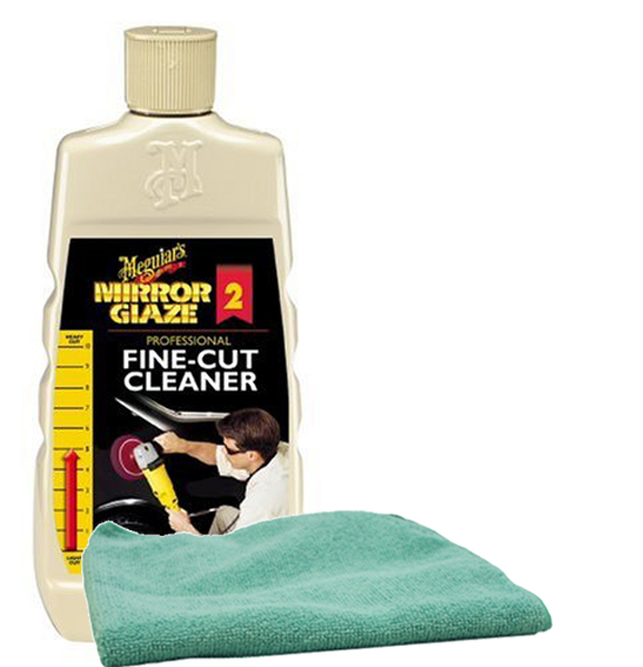 Meguiar's Professional Fine-Cut Cleaner (16 oz.), Microfiber Cloth Kit