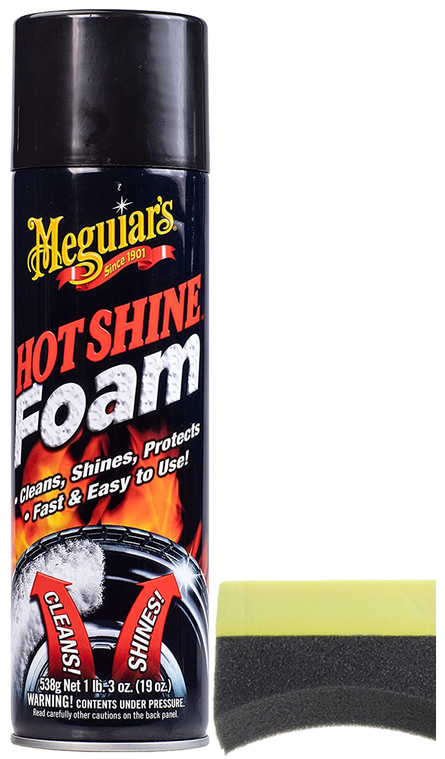 Meguiar's Hot Shine Tire Foam (19 oz) & Applicator Pad Kit