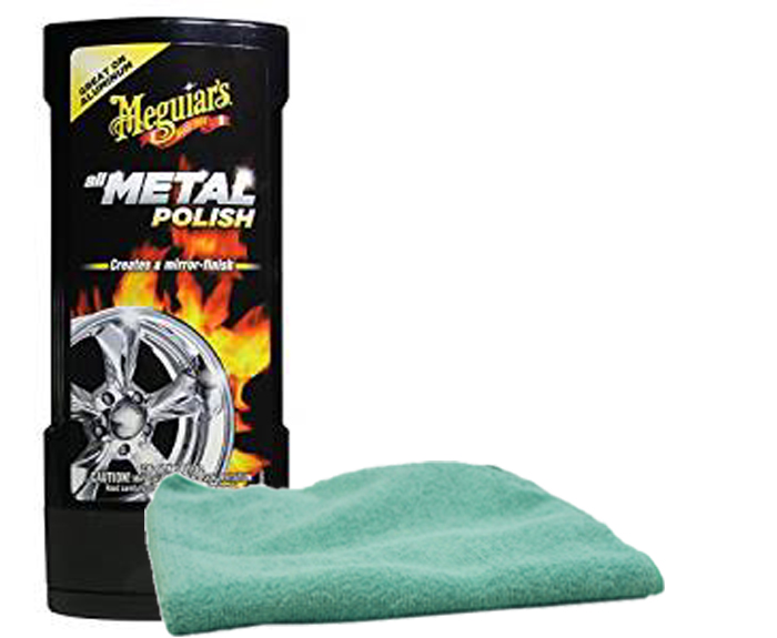 Meguiars Hot Rims All Metal Polish (8 oz), Microfiber Cloth Kit