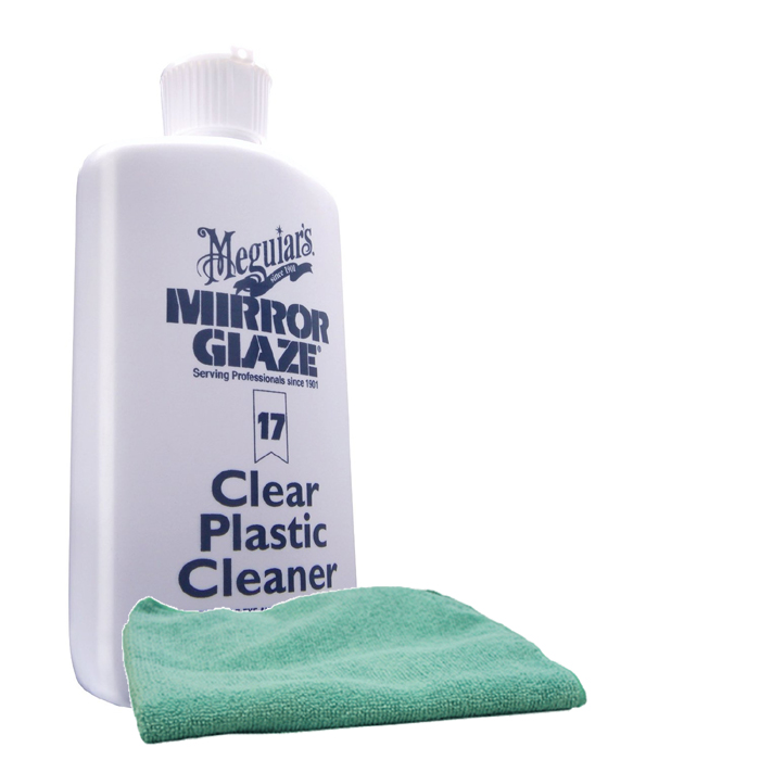 Meguiars Professional Clear Plastic Cleaner (8 oz.), Microfiber Cloth Kit