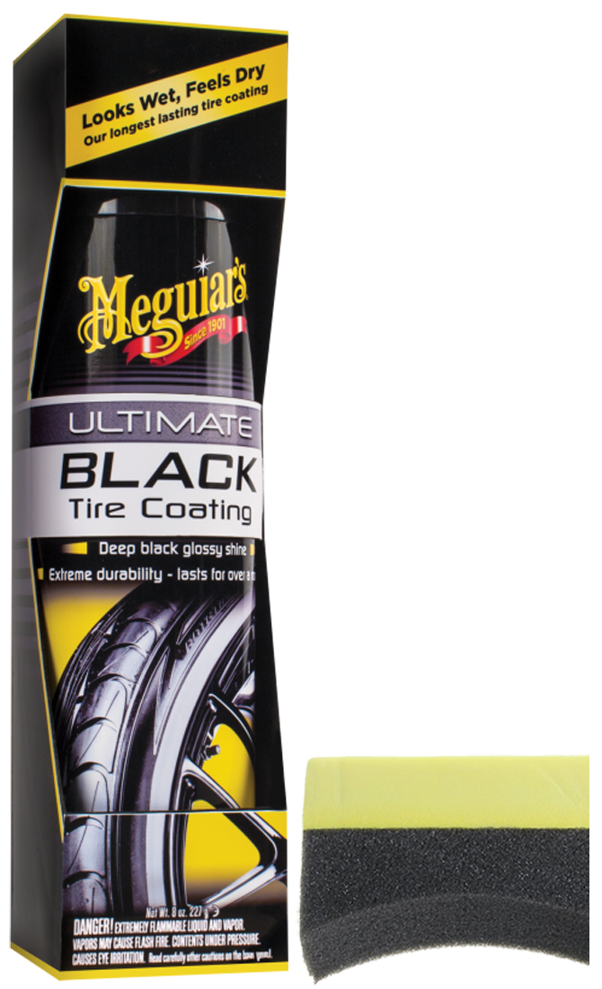 Meguiars Ultimate Black Tire Coating (8 oz) & Applicator Pad Kit