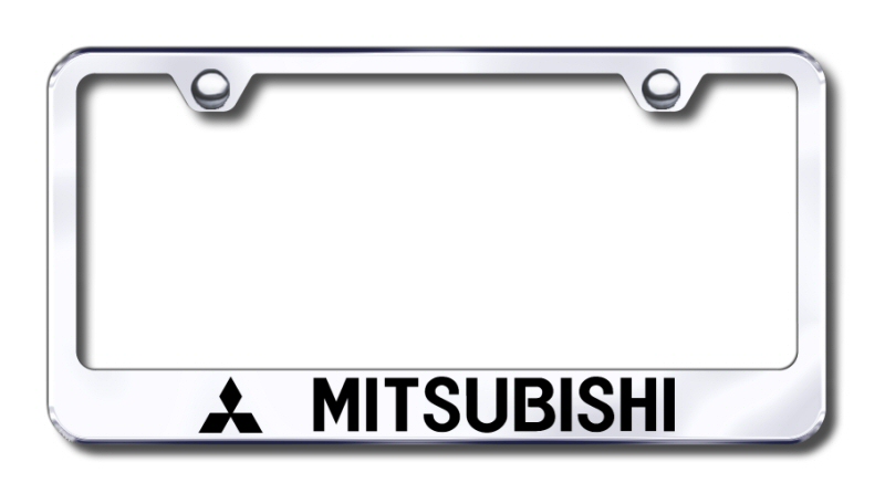 Mitsubishi Laser Etched Stainless Steel License Plate Frame - Finish:Mirror