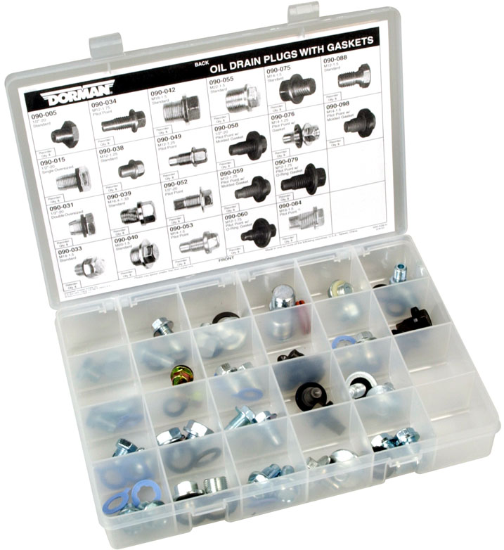 Dorman Oil Drain Plugs with Gaskets 44 Pc. Tech Tray