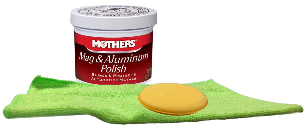 Mothers Mag & Aluminum Polish 5 oz., Microfiber Cloth & Foam Pad Kit