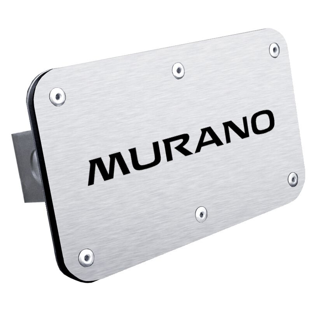 Nissan Murano Stainless Steel Name Hitch Plug - Hitch Class and Finish:Rugged Black - Class III