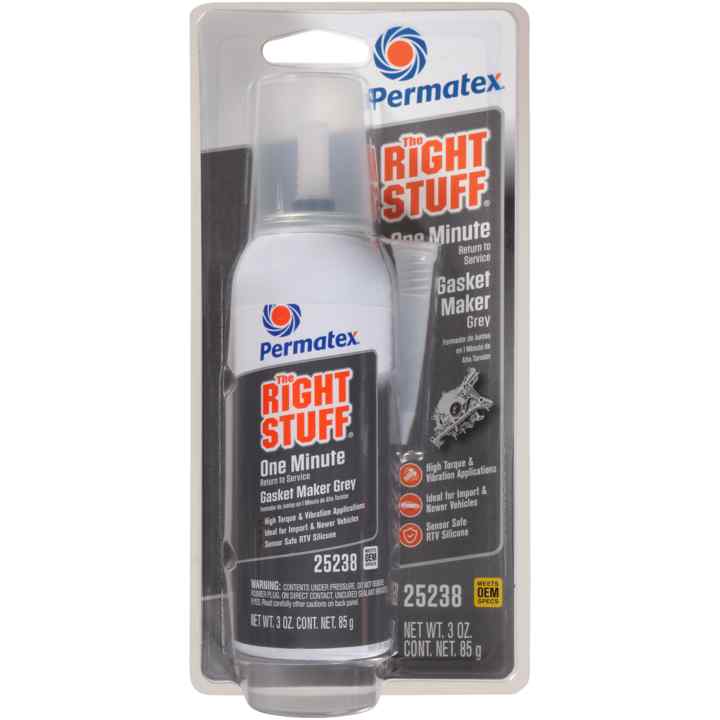 PERMATEX RIGHT STUFF GREY 1 MINUTE GASKET MAKER CARTRIDGE 5 OZ