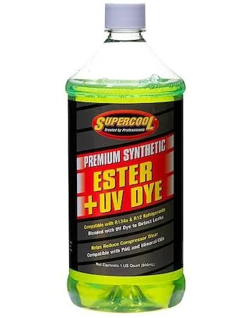 SUPERCOOL ESTER OIL WITH U/V DYE 32 OZ (E100UVQT)(491UV)(FJC 2445)