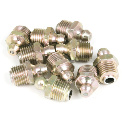 PERFORMANCE TOOL 10-PIECE 10MM X 1 SHORT STRAIGHT GREASE FITTINGS