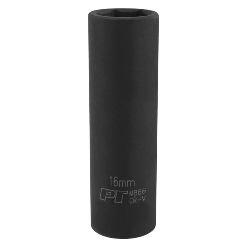PERFORMANCE TOOL 1/2" DRIVE 16MM 6PT DEEP IMPACT SOCKET