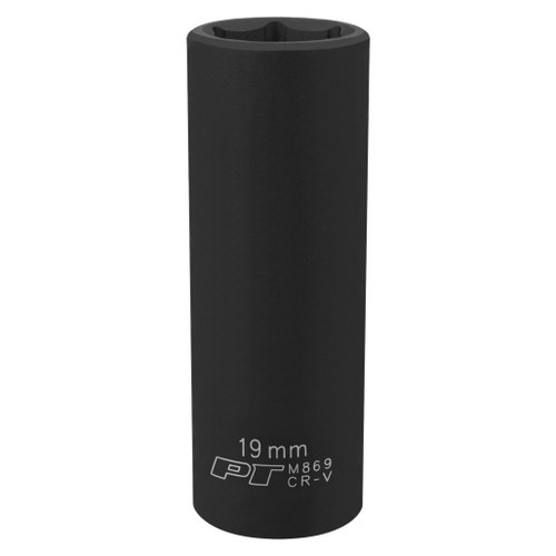 PERFORMANCE TOOL 1/2" DRIVE 19MM 6PT DEEP IMPACT SOCKET