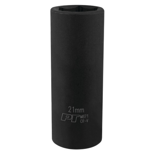 PERFORMANCE TOOL 1/2" DRIVE 21MM 6PT DEEP IMPACT SOCKET