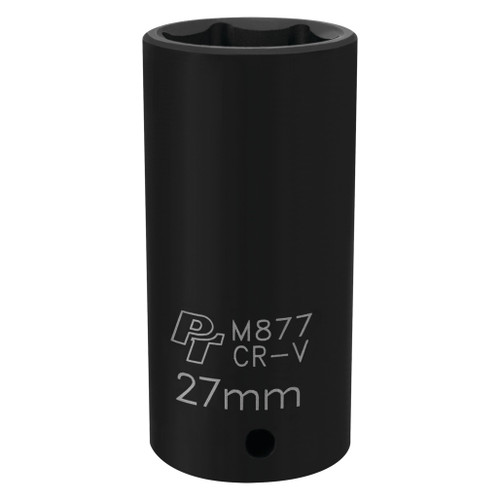PERFORMANCE TOOL 1/2" DRIVE 27MM 6PT DEEP IMPACT SOCKET