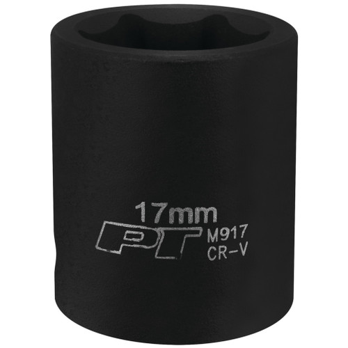 PERFORMANCE TOOL 3/8" DRIVE 17MM 6PT IMPACT SOCKET