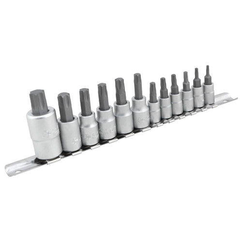 PERFORMANCE TOOL 12-PIECE STAR BIT CHROME SOCKET SET