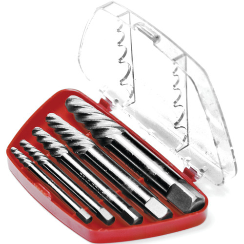 PERFORMANCE TOOL 5-PIECE SCREW EXTRACTOR SET CHROME MOLY