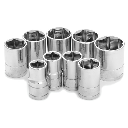 PERFORMANCE TOOL 9-PIECE 1/2" DRIVE SAE 6PT. SOCKET SET