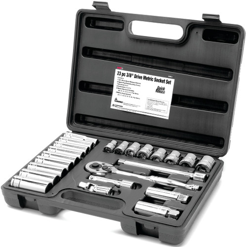 PERFORMANCE TOOL 23-PIECE 3/8" DRIVE METRIC 6PT. SOCKET SET