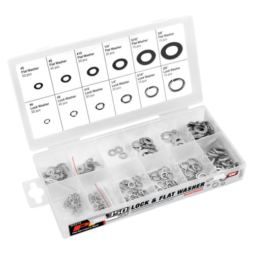 PERFORMANCE TOOL 350-PIECE LOCK & FLAT WASHER ASSORTMENT