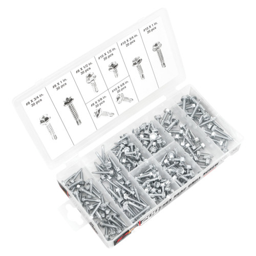 PERFORMANCE TOOL 200-PIECE HEX HEAD SELF DRILLING SCREWS