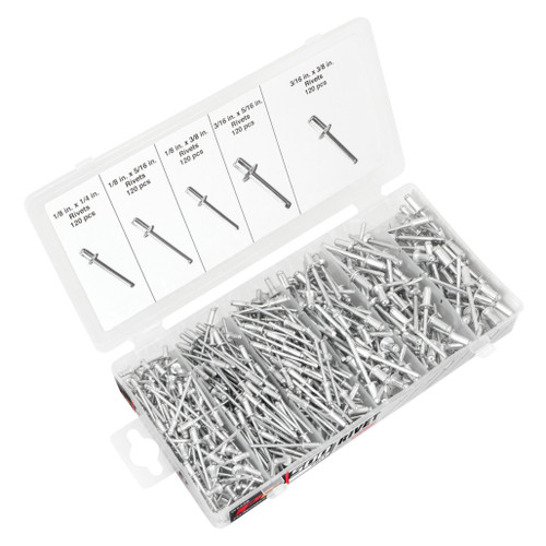 PERFORMANCE TOOL 500-PIECE RIVET ASSORTMENT